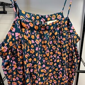 Floral spaghetti strap / camisole in multiple colors of blue, pink and orange